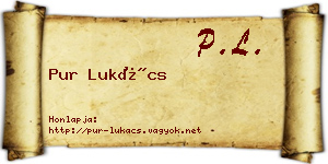 Pur Lukács névjegykártya